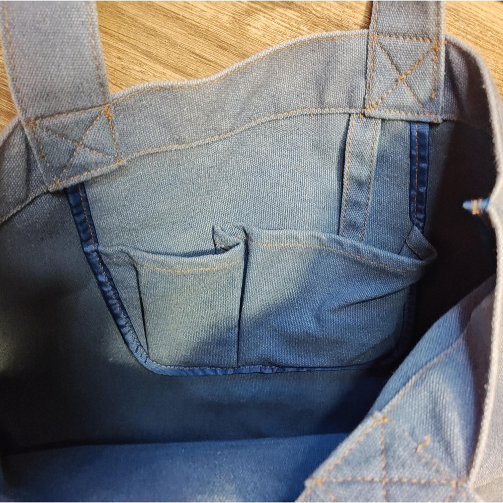 Dick Navy Canvas Tote Bag with Vintage Wagon Print - Picture 9 of 11